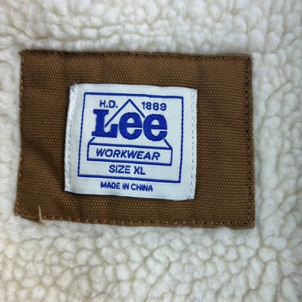 LEE Workwear Sherpa Lined Vest Full Zip Durable Canvas Men's‎ Sz XL Tobacco NWOT
